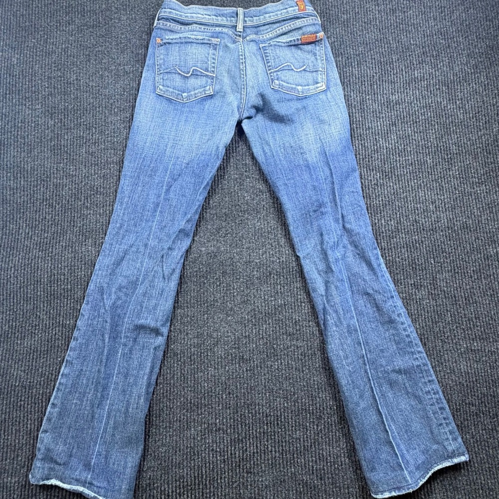 7 For All Mankind Jeans Womens 28 Blue Bootcut Medium Wash Stretch Denim - Picture 10 of 13